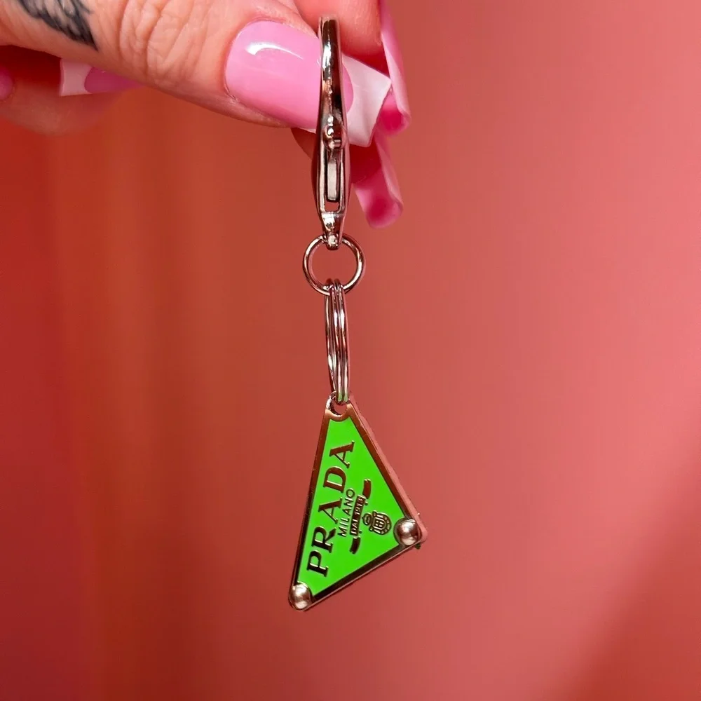 Authentic Bright Green Prada Repurposed Keychain - Picture 7 of 10